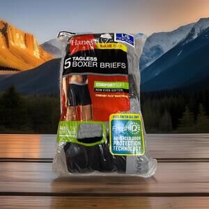 Hanes 242296 Mens Classic Underwear 5-Pack Boxer Brief Assorted Size Large